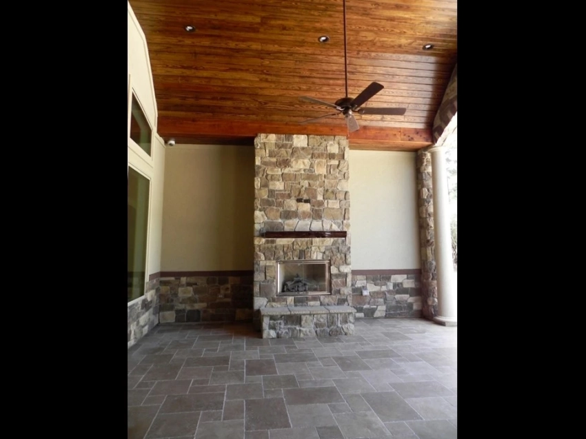 Outdoor Stone Fireplace